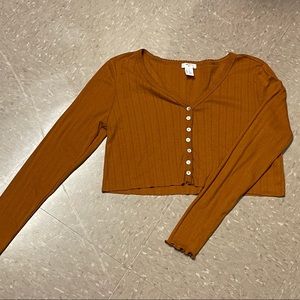 Forever 21 cropped dark orange long sleeve